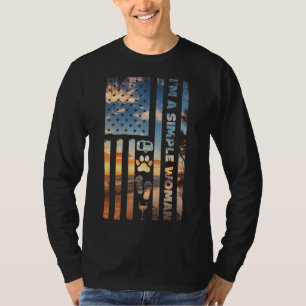 Jag är en enkel Woman Camping Vin Flinflip flops H T Shirt