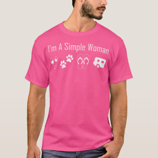 Jag är en enkel Woman Kärlek Vin Vänd Hundar-läger T Shirt