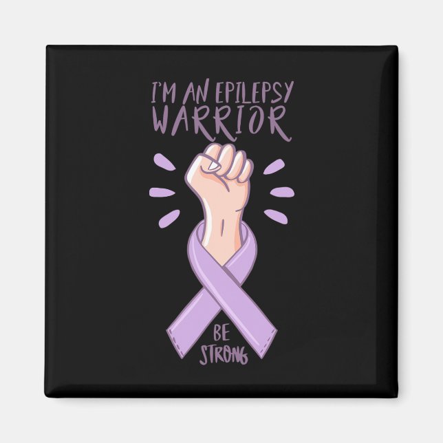 Jag är en epilepsiakarrior Awareness Day lila ribb Magnet (Framsidan)