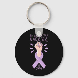 Jag är en epilepsiakarrior Awareness Day lila ribb Nyckelring