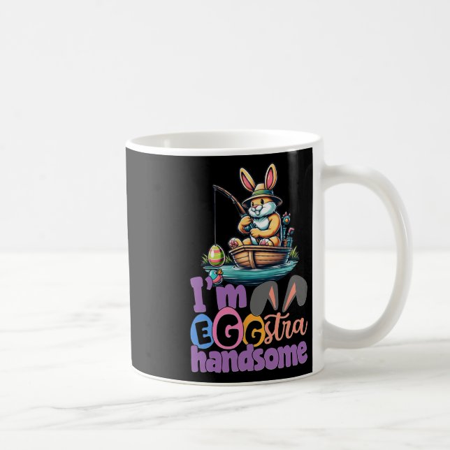 Jag är en extremt stilig kanin som fiskar B fisk p Kaffemugg (Höger)