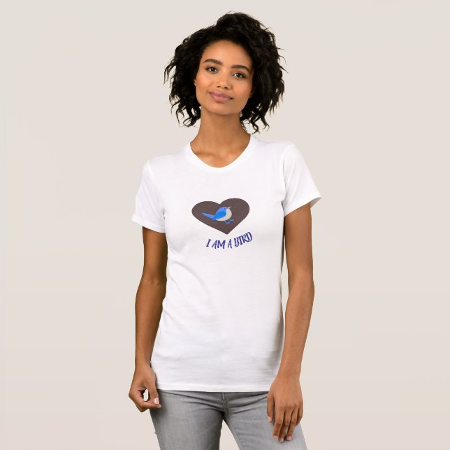 Jag är en fågelkvinna t shirt (Hel framsida)