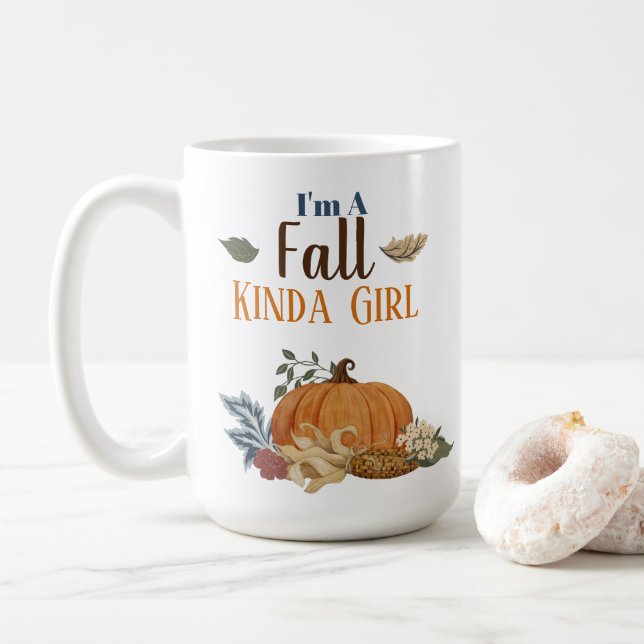 Jag är en Fall Kinda Girl Kaffemugg (Med munk)
