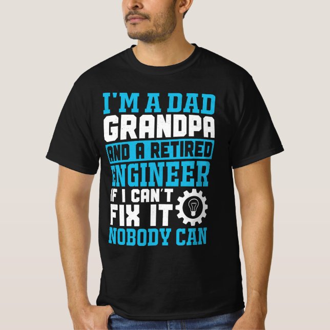 Jag är en farfar från Pappa och en pensionerad Ing T Shirt (Framsida)