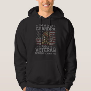 Jag är en farfar från Pappa och en veteran Flagga  Hoodie