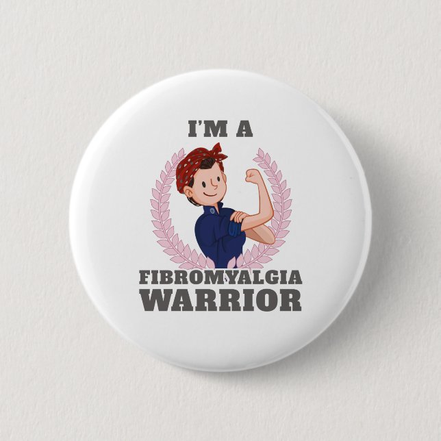 Jag är en "Fibromyalgia Warrior FM Awareness Gift" Knapp (Framsida)