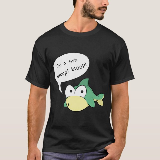 jag är en fisk som ploppar t shirt (Framsida)