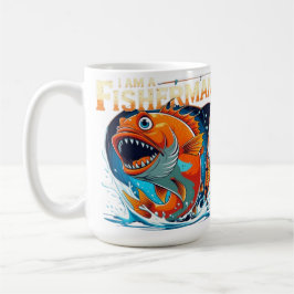 Jag är en fiskare - djärv och fin stor fiskdesign kaffemugg