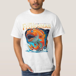 Jag är en fiskare - djärv och fin stor fiskdesign t shirt