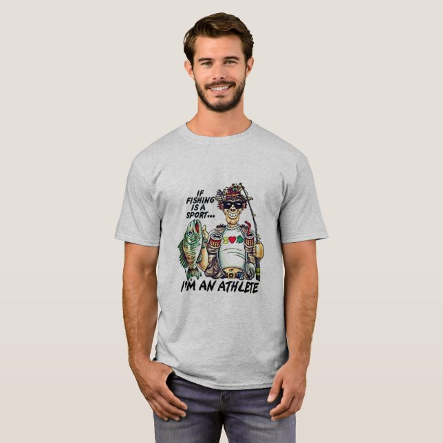 Jag är en fiskeidrottsutövare t-shirt (Hel framsida)