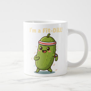 Jag är en Fit-Dill! Rolig Fitness Gurk Pun Design Jumbo Mugg