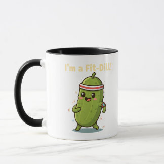 Jag är en Fit-Dill! Rolig Fitness Gurk Pun Design Mugg