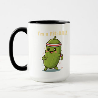 Jag är en Fit-Dill! Rolig Fitnessgurka Puns-design Mugg