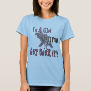 Jag är en flicka jag fiskar över den t-shirt