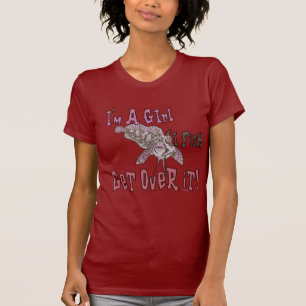 Jag är en flicka jag fiskar över den tee shirt