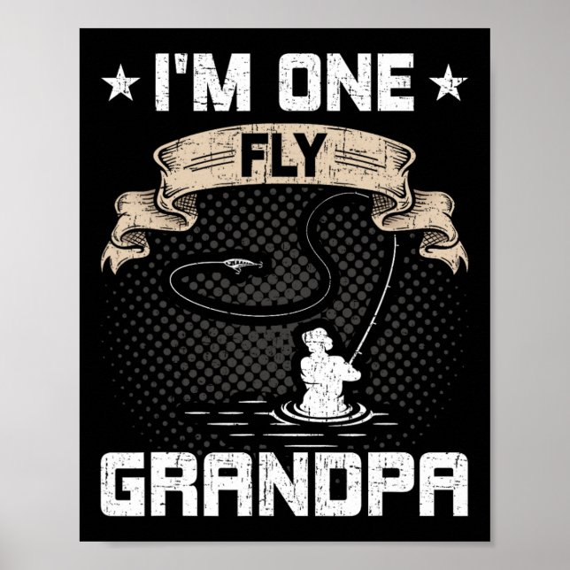 Jag är en flugfarfar flugfiskande farfar poster (Framsidan)