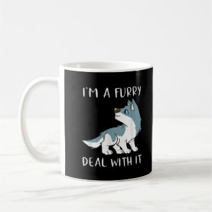 Jag är en furry, hantera det söta furry-fandom fur kaffemugg