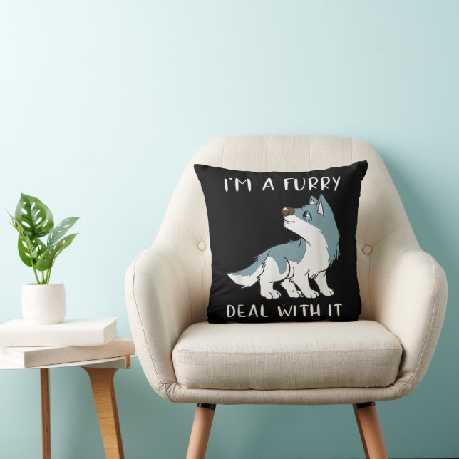 Jag är en furry, hantera det söta furry fandom fur kudde (Stol)