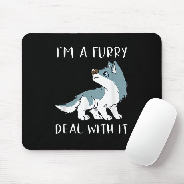 Jag är en furry, hantera det söta furry-fandom fur musmatta (Med mus)