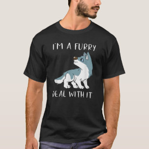Jag är en furry, hantera det söta furry-fandom-fur t shirt