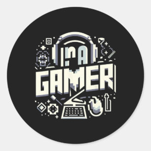 Jag Är En Gamer Vintage Gear Runt Klistermärke
