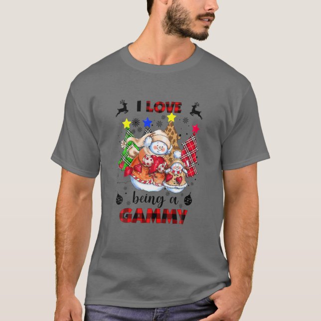 Jag är en gammy Snögubbe jul Gräs Träd R T Shirt (Framsida)