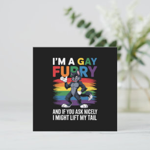Jag Är En Gay Furry Regnbåge Räv Varg Pride Månad Inbjudningar