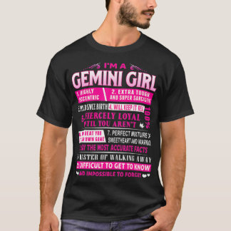 Jag är en Gemini Girl Gemini Birthday T Shirt