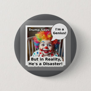 Jag är en genial baby clown-tecknad knapp