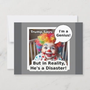 Jag är en genial baby clown-tecknad vykort