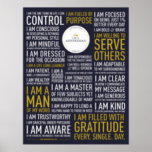 Jag är en gentlemannamanifesto (18 x 23 tum) som P Poster