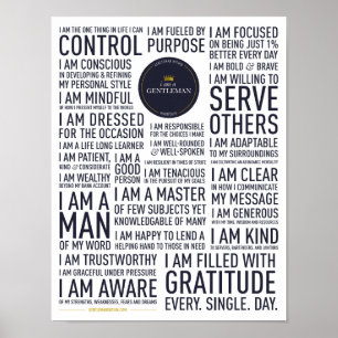 Jag är en gentlemannamanifesto Poster (vit)