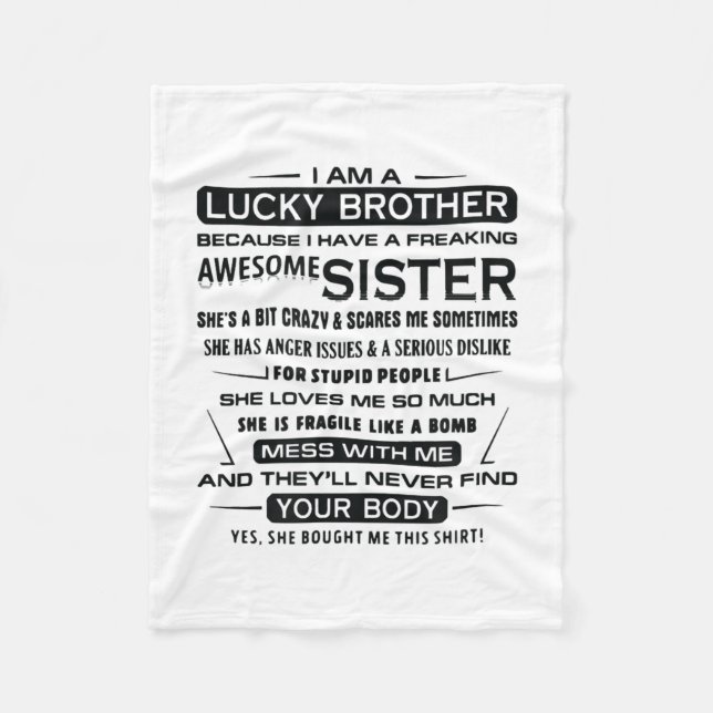 Jag är en glad brodergåva till broder fleecefilt (Framsidan)