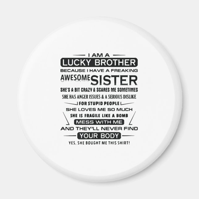 Jag är en glad brodergåva till broder magnet (Framsidan)