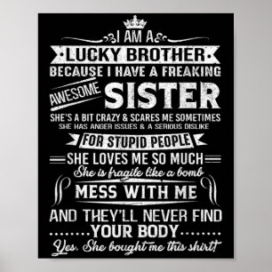 Jag är en glad broderskgåva för broder från syster poster
