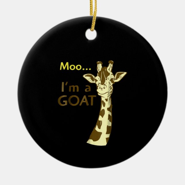 Jag är en Goat Coola som förvirrar Giraffe Julgransprydnad Keramik (Framsidan)