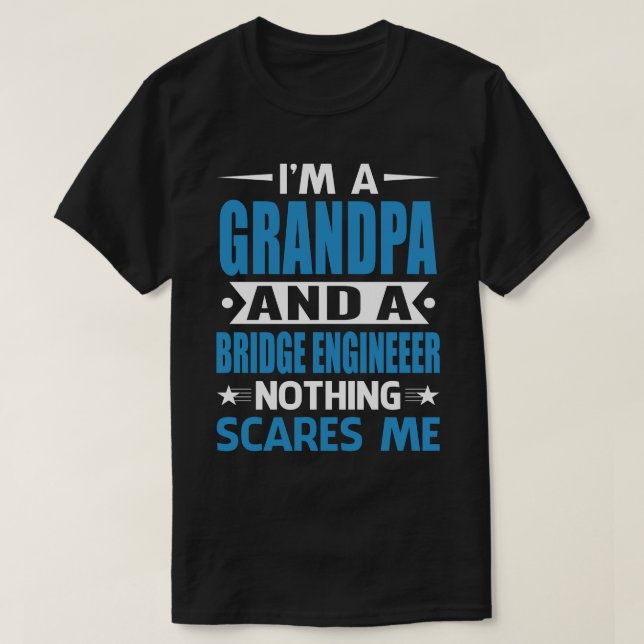 Jag är en GRANDPA och en bro Ingenjör Skrämmer ing T Shirt (Design framsida)
