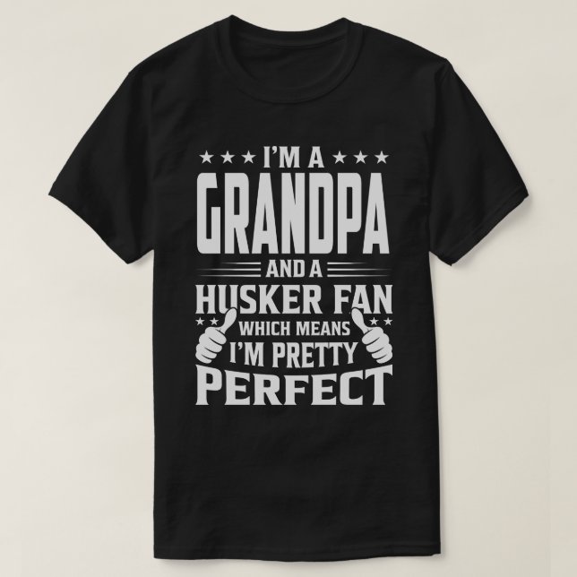 Jag är en GRANDPA och Husker Fläkt som Elak jag är T Shirt (Design framsida)