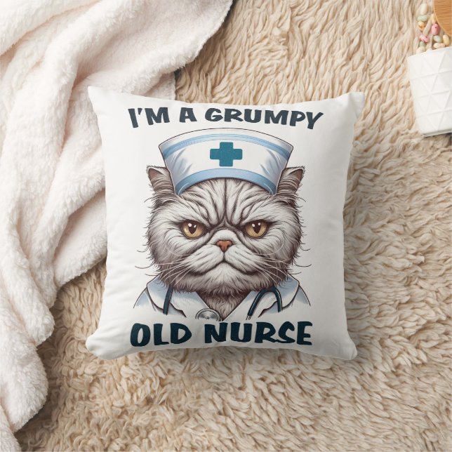 Jag är en grumpy Old Nurse Kudde (Filt)