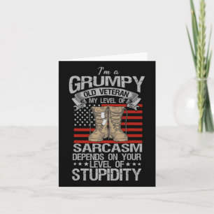 Jag är en grumpy Old Veteran Funny Army US Flagga  Kort