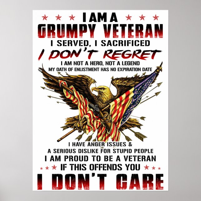 Jag är en grumpy Veteran Poster (Framsidan)