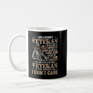 Jag är en grumpy Veteran Sarcasm American Patriot Kaffemugg