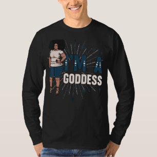 Jag är en gudinna Melanin Black Sista Bw Söt Queen T Shirt