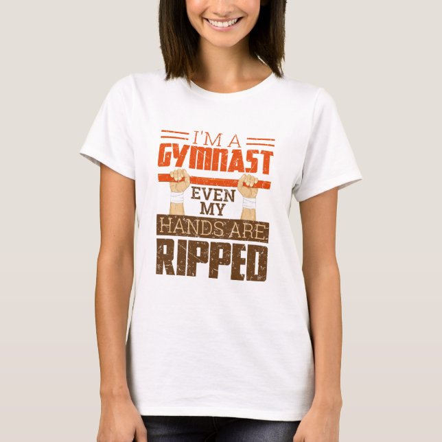 Jag är en gymnast även Händer är riven T Shirt (Framsida)