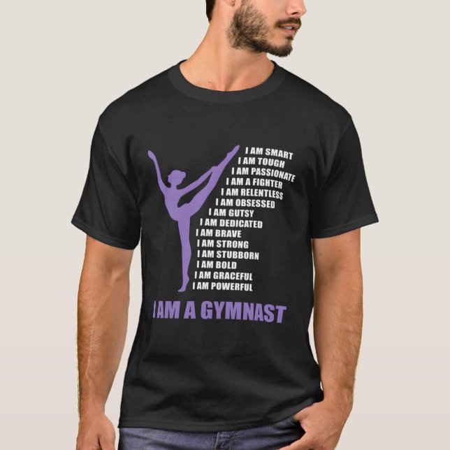 Jag är en gymnast-gåva till flickor Gymnastics Gif T Shirt (Framsida)