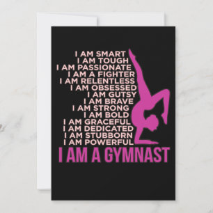 Jag Är En Gymnast Gymnastik Gymnastik Idrottsentus Tack Kort