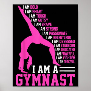 Jag är en Gymnast Motivation Handstand Gymnastics  Poster