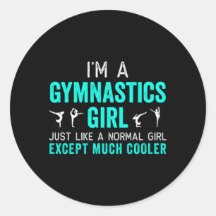 Jag är en gymnastik för gymnast Teal Runt Klistermärke