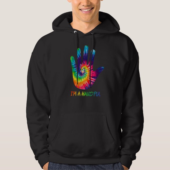 Jag är en handfull födelsedagspresent för flickor hoodie (Framsida)