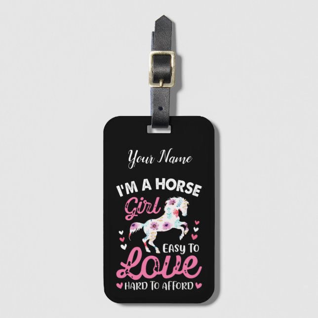 Jag är en hästflicka som är lätt att ha råd med Kä Bagagebricka (Framsida vertikal)